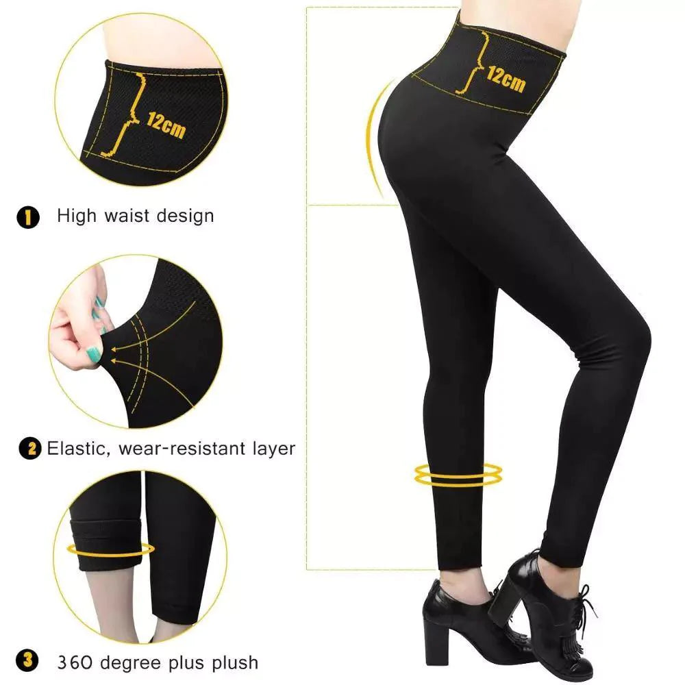 PBG Women's Fleece Leggings - Assorted Colors, High Waist, Stretchy, and Warm - One Size (Recommended for Small-Large)