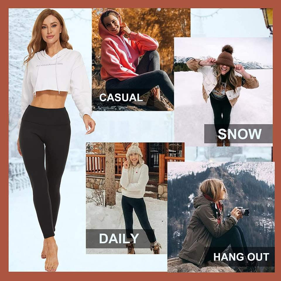 PBG Women's Fleece Leggings - Assorted Colors, High Waist, Stretchy, and Warm - One Size (Recommended for Small-Large)