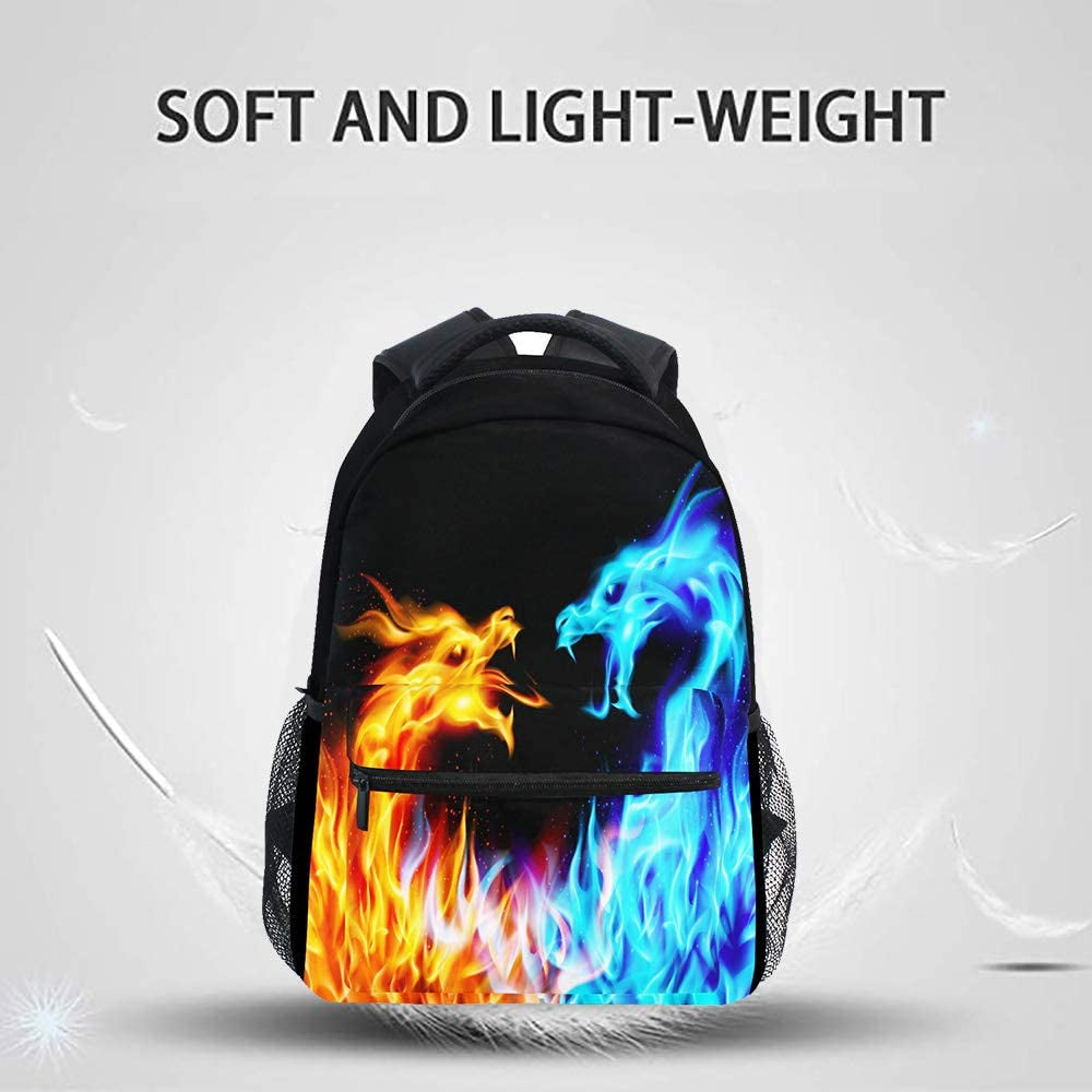"Experience the Power of the Fire Dragon with the Ultimate Galactic Laptop Backpack - Stylish and Functional for Fashionable Teens and Scholars - Water-Repellent, Perfect for University, Travels, and Everyday Adventures!"