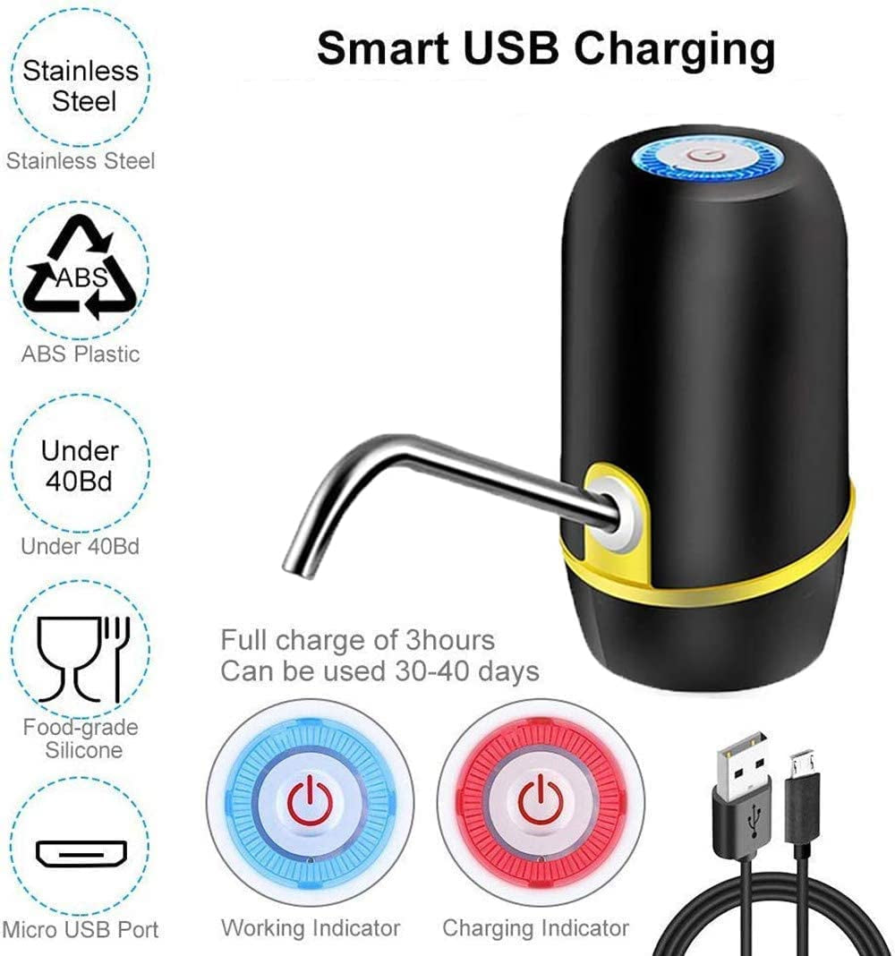 "HydroPump: Convenient Electric Water Jug Pump for Effortless, On-the-Go Drinking Water Dispensing from 3-5 Gallon Bottles – Ideal for Outdoor Adventures!"