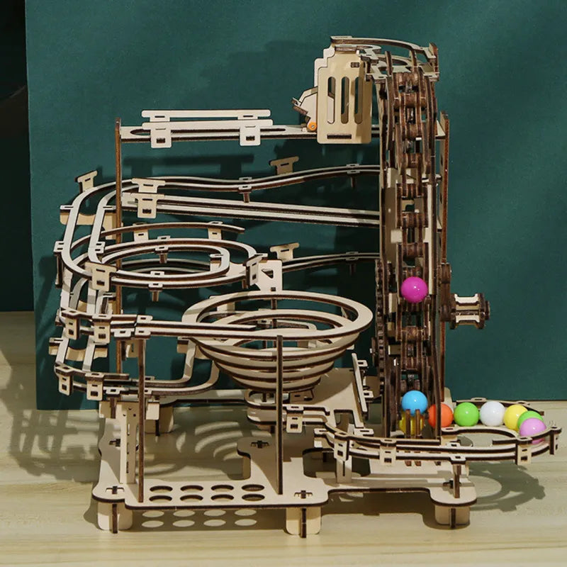 "Endless Fun 3D Marble Run Set - Build, Play and Learn with 335PCS Wooden Puzzle Maze - Perfect STEM Educational Toy for Kids and Adults"
