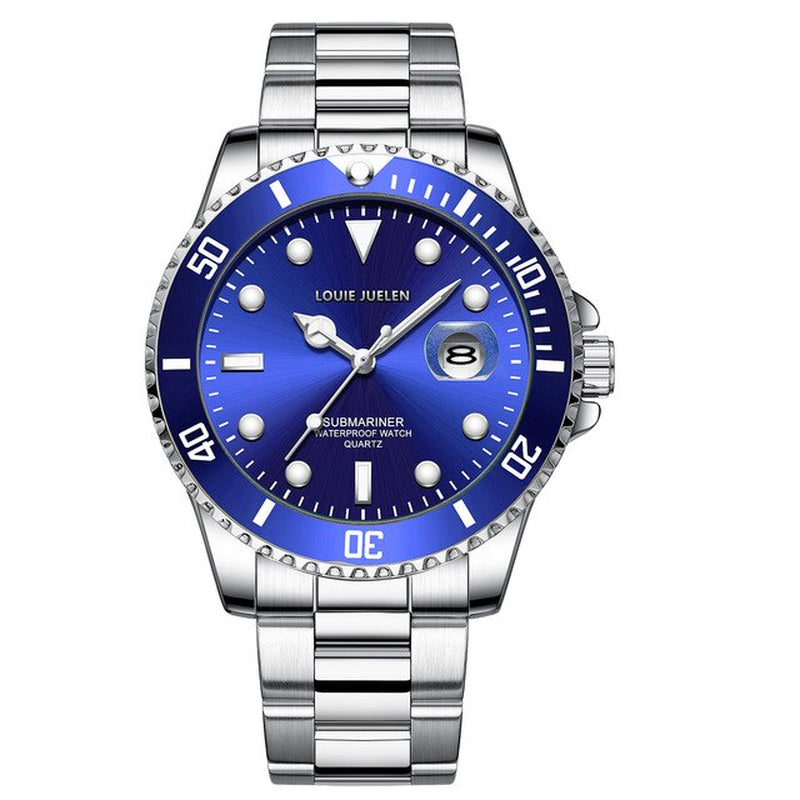 "Stylish Men's Night Light Watch with Solid Steel Belt - 2021's Hottest Fashion Calendar Timepiece!"