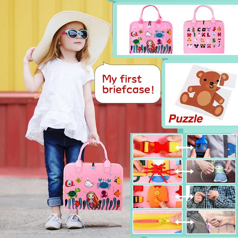 Busy Board Montessori Toys for Toddlers Sensory Toy Preschool Learning Educational Travel Activities for Boys Fine Motor Skills