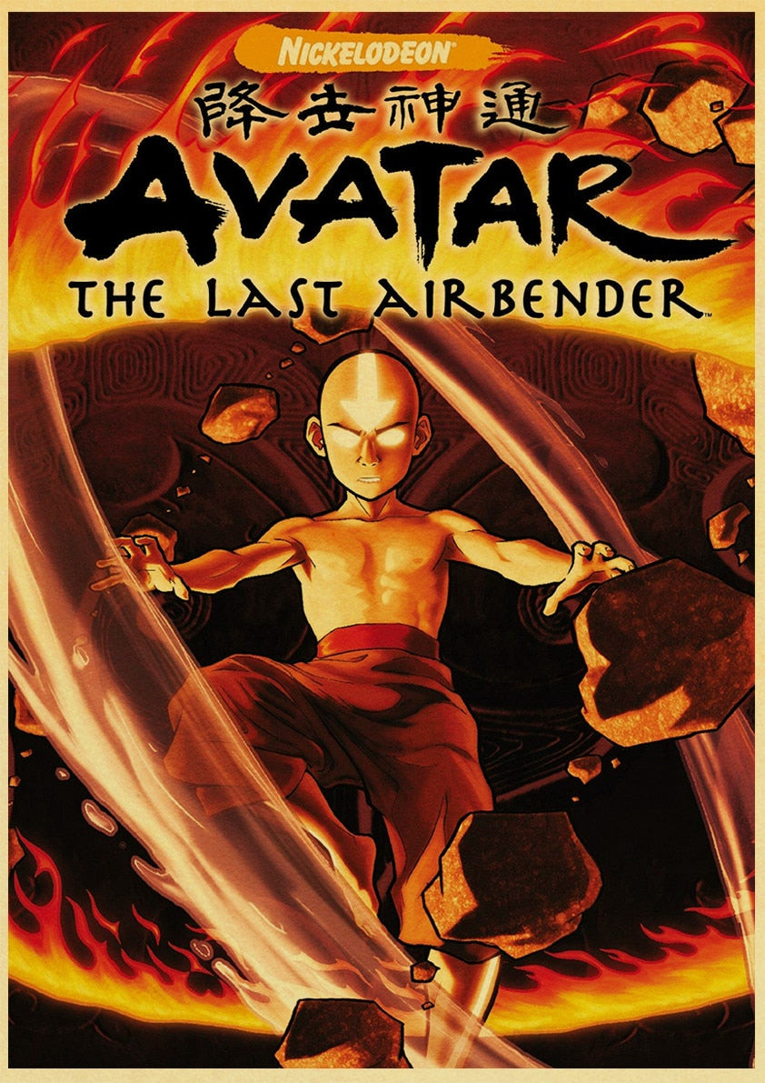 Avatar The Last Airbender Aang Fight Anime Poster