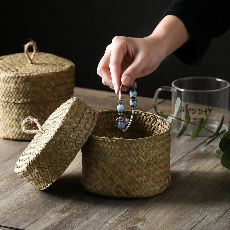 Flowers Weaving Woven Storage Basket