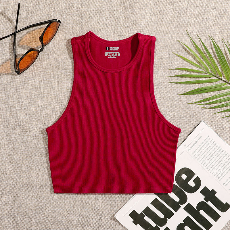 women yoga vest crop top