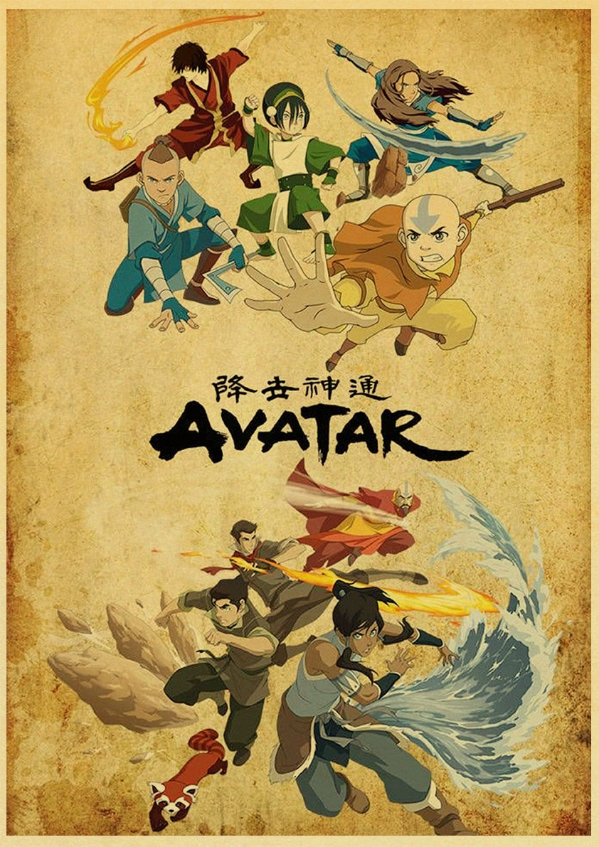 Avatar The Last Airbender Aang Fight Anime Poster