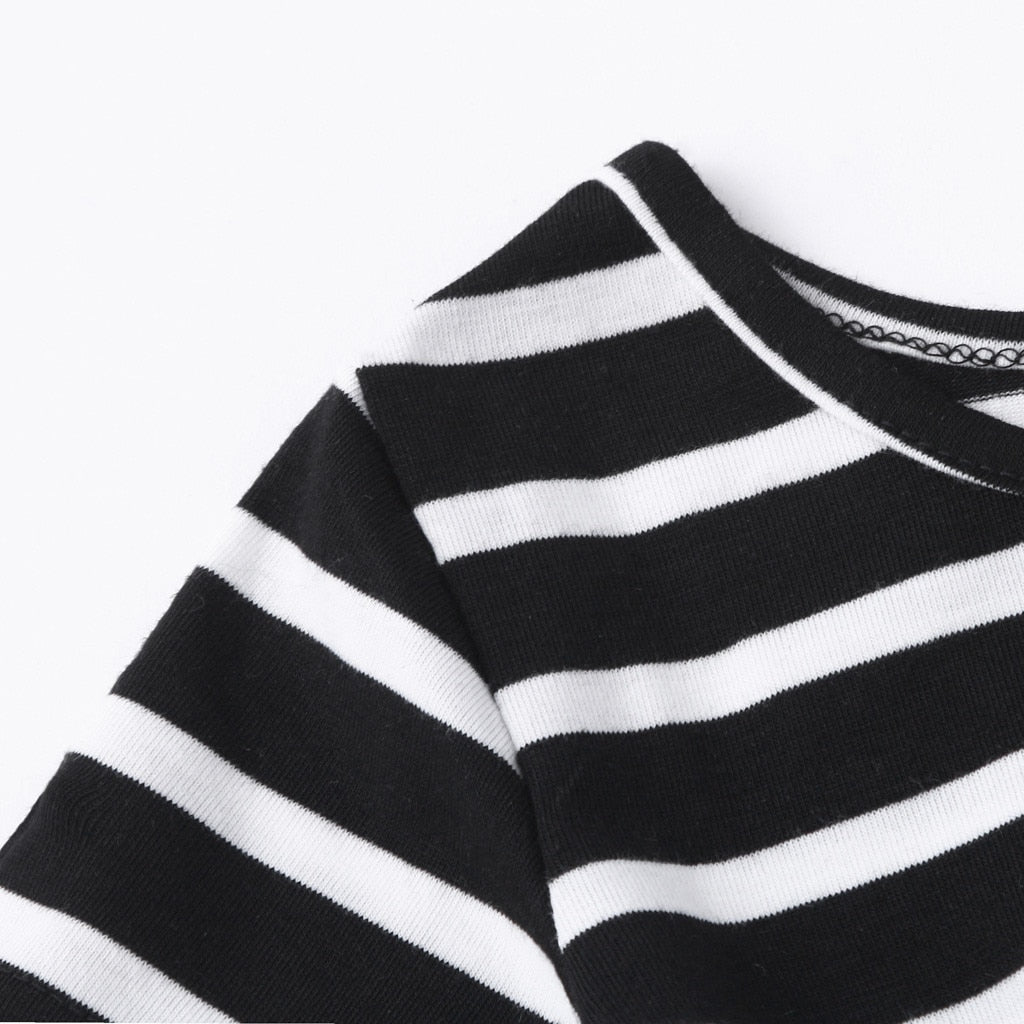 Girls Striped Print Dress
