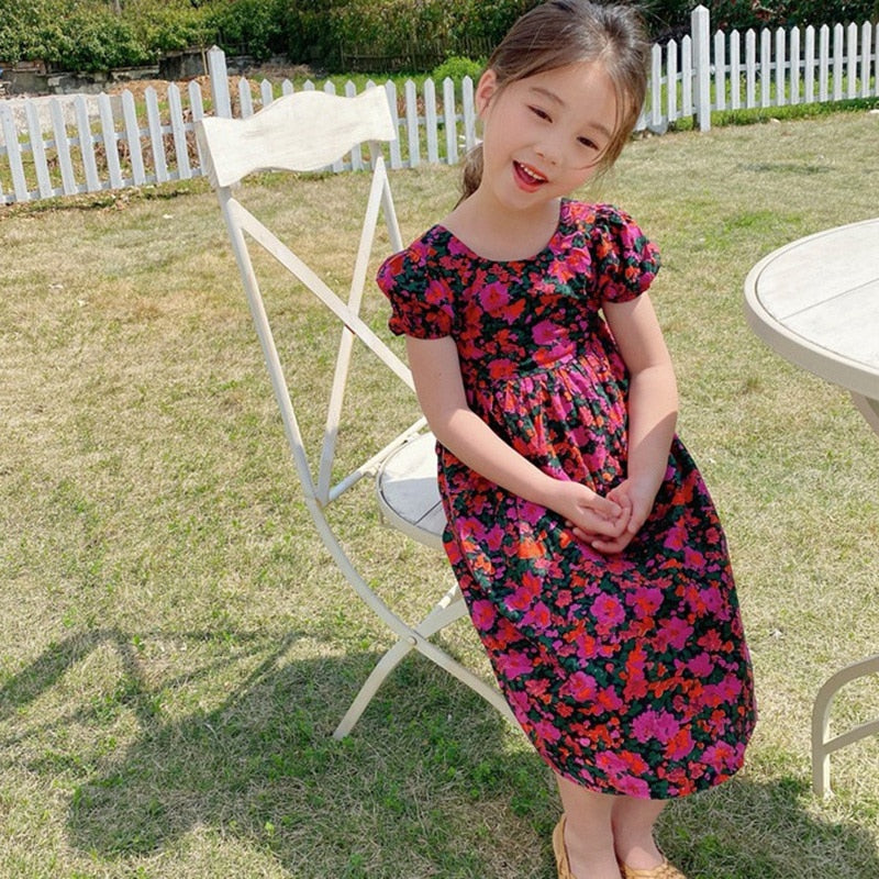 Girl Fairy Floral Backless Casual Dress