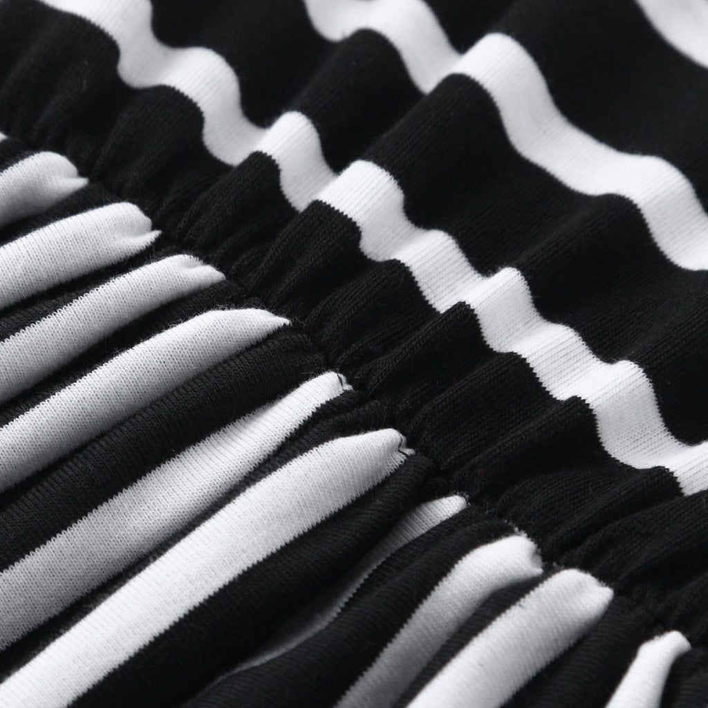 Girls Striped Print Dress