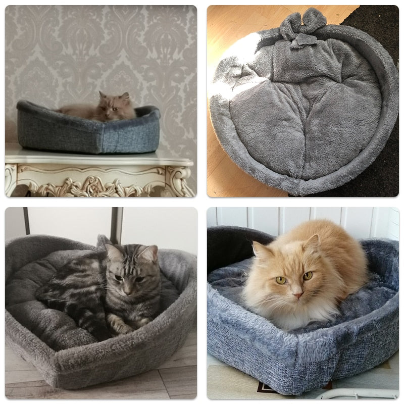 Cute Cat Bed Heart-Shaped Bed