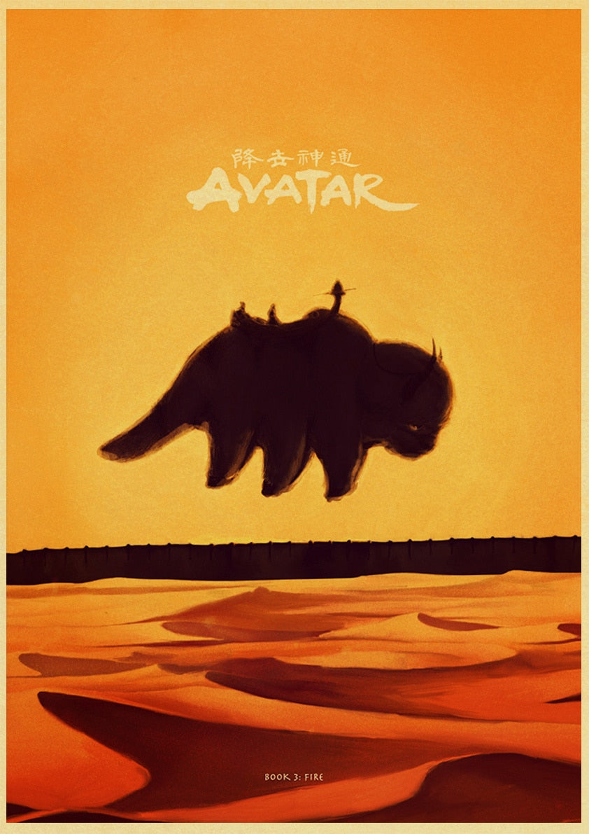 Avatar The Last Airbender Aang Fight Anime Poster