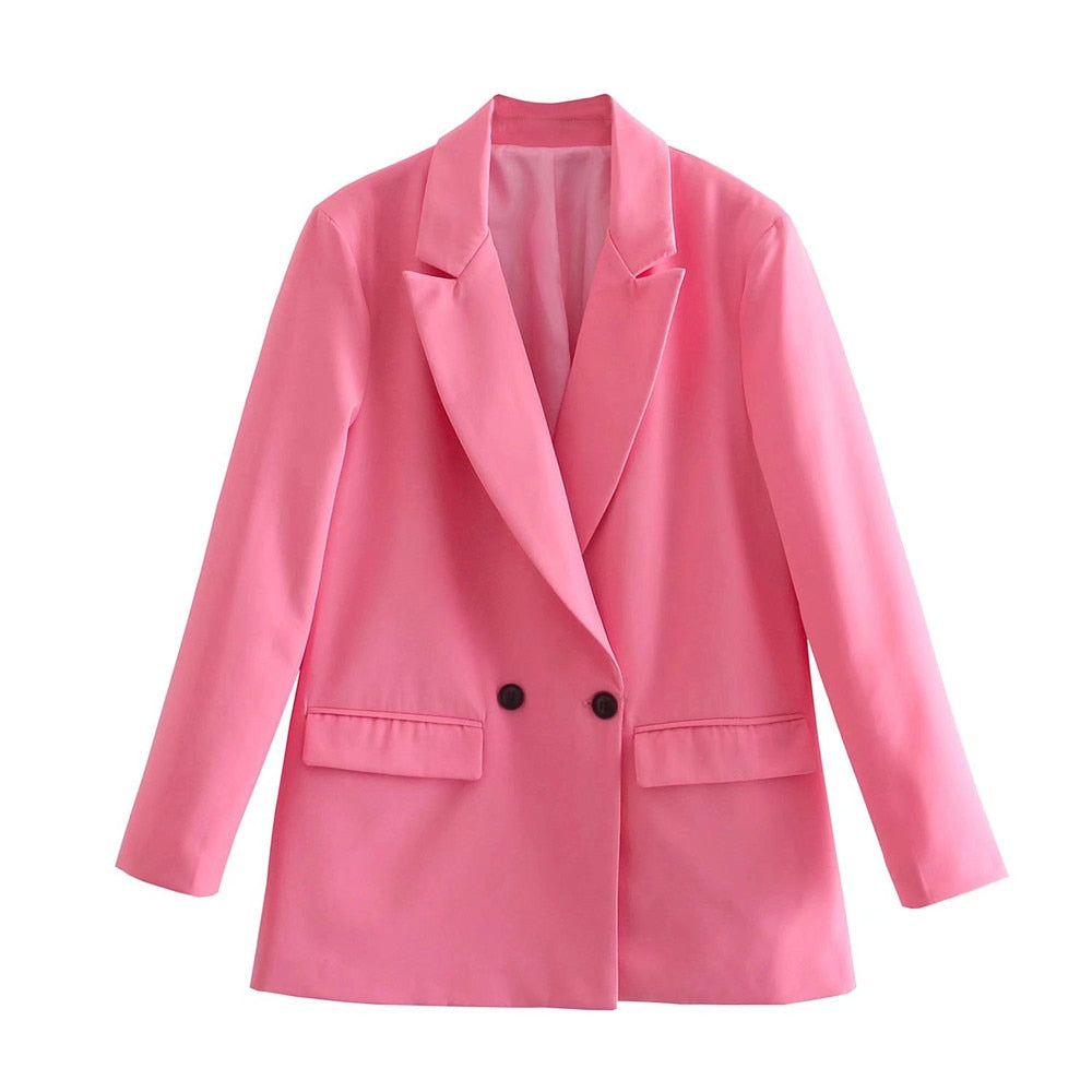 Women Double Breasted Blazer
