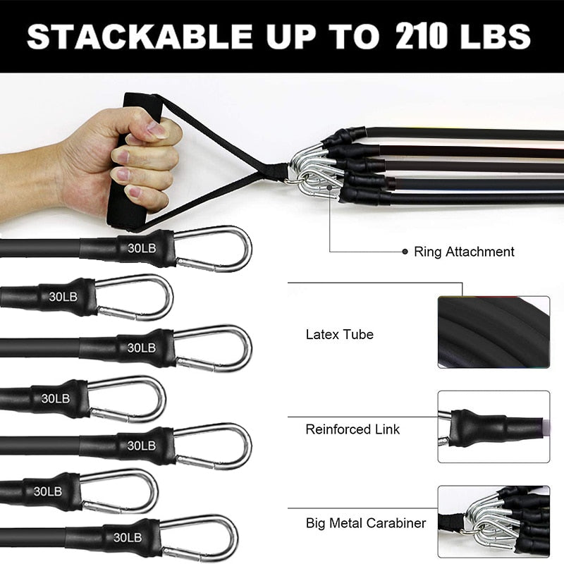 7 Piece Resistance Bands Set