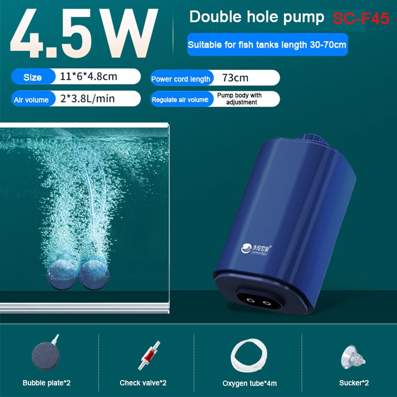 Silent Aquarium Oxygen Air Pump