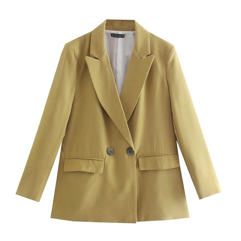 Women Double Breasted Blazer