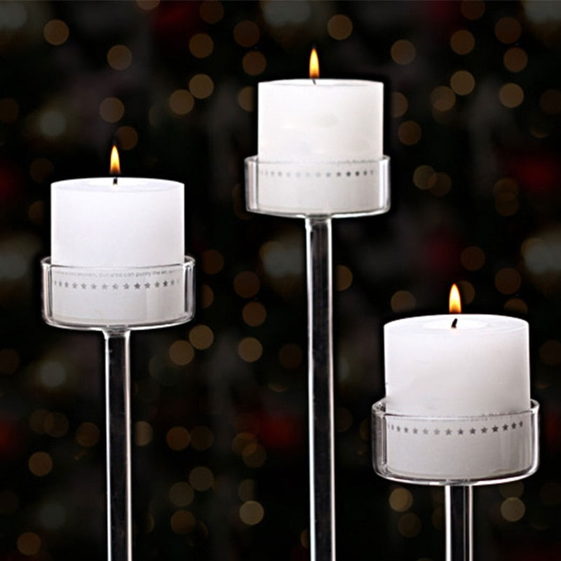 Tall Glass Candle Holder