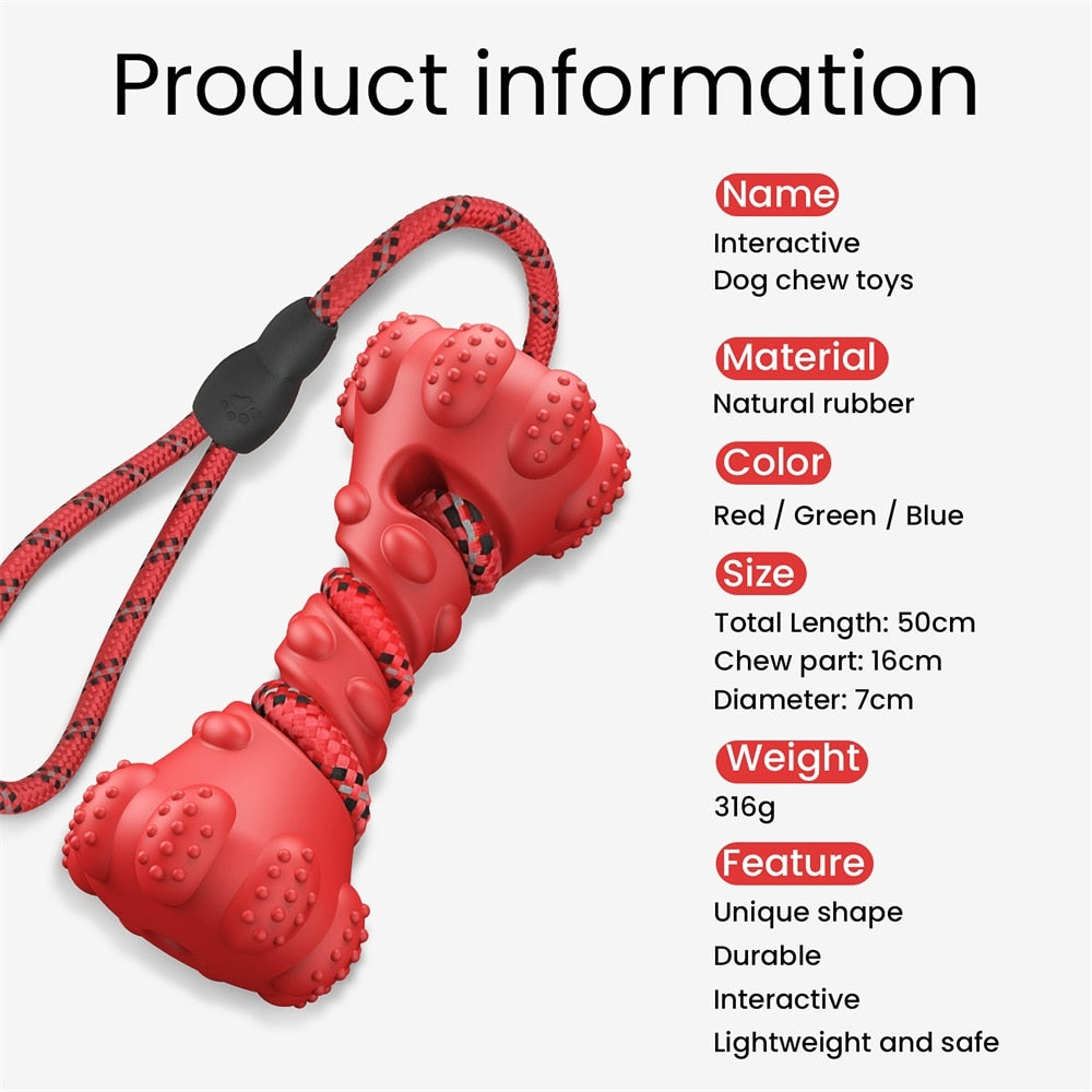 Pet Dog Toy Interactive Rubber Dumbbells'