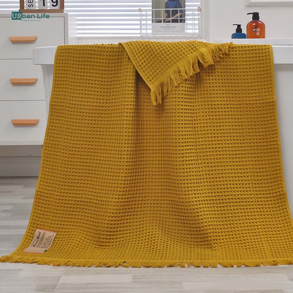 Waffle Honeycomb Tassel Shawl