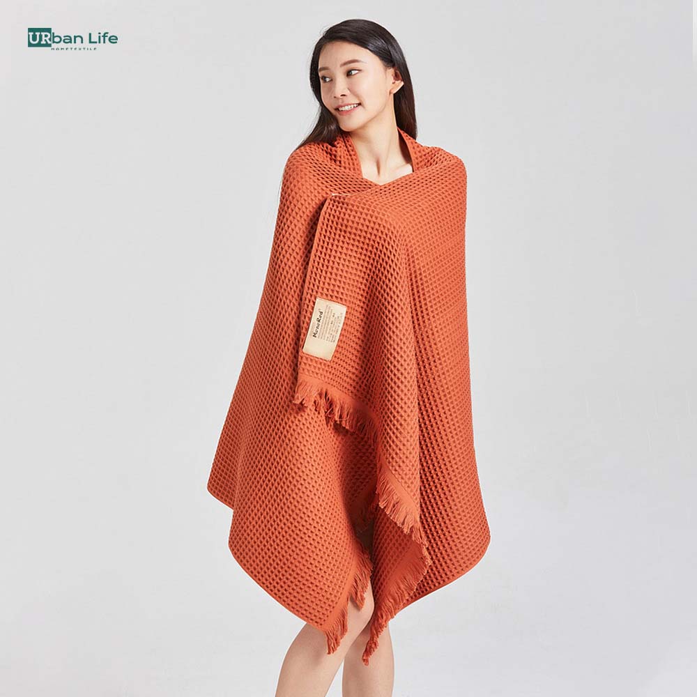 Waffle Honeycomb Tassel Shawl