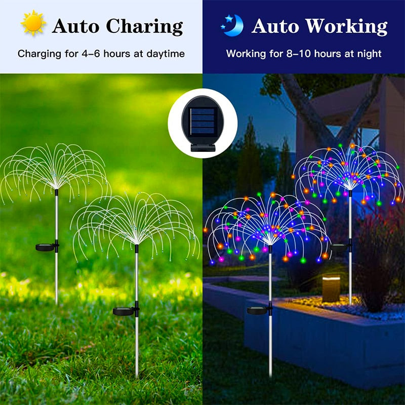 Solar LED Firework Fairy Lights