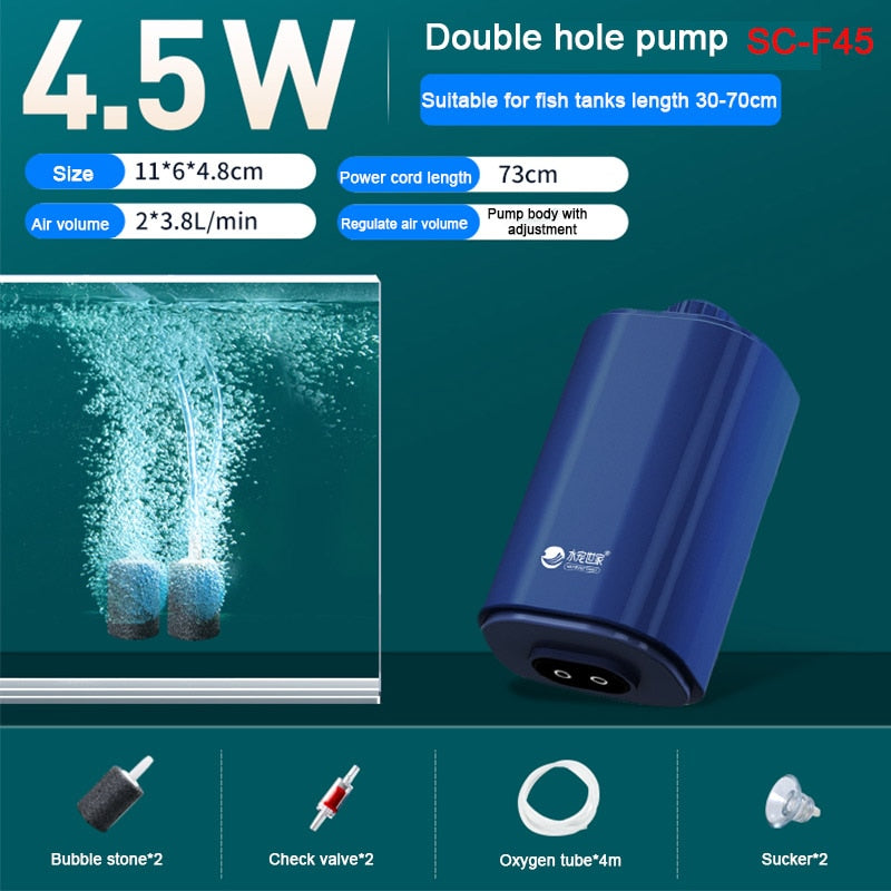 Silent Aquarium Oxygen Air Pump