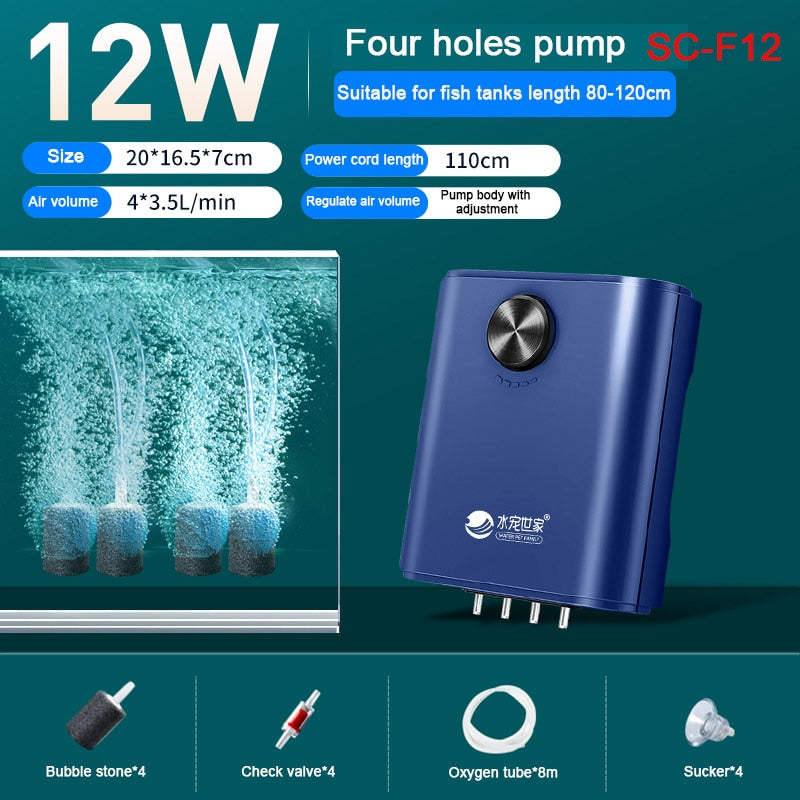 Silent Aquarium Oxygen Air Pump