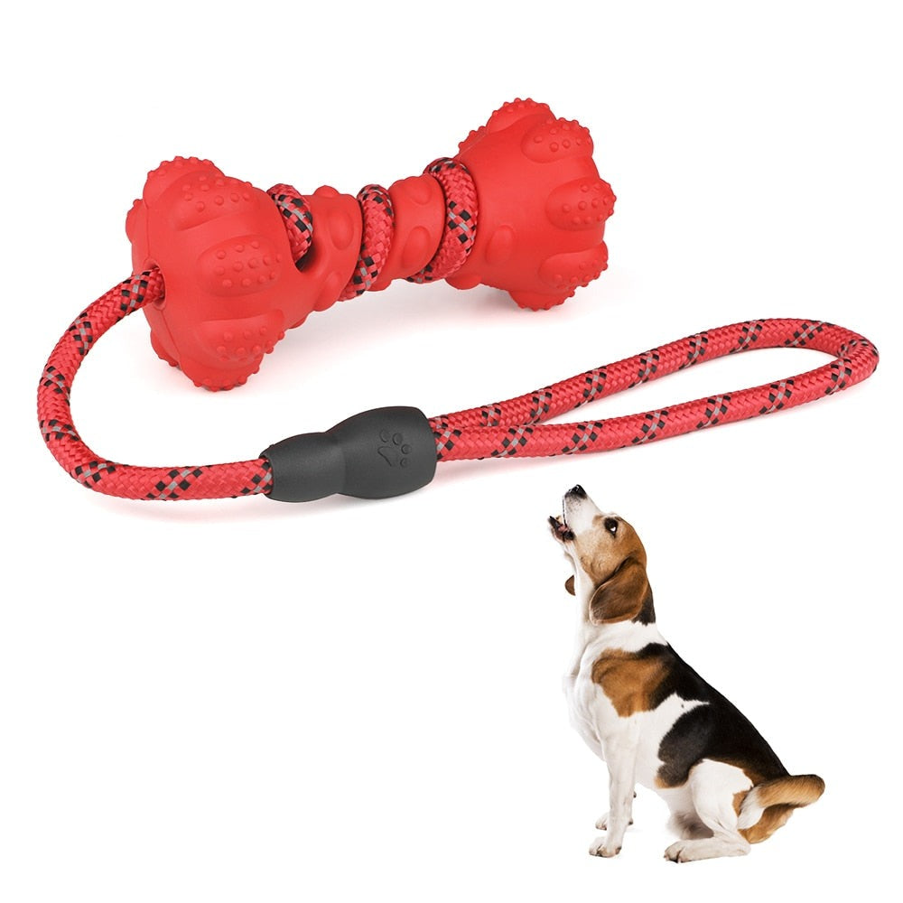 Pet Dog Toy Interactive Rubber Dumbbells'
