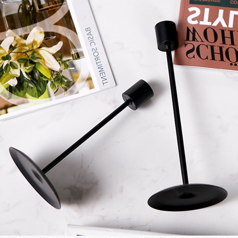 Black Metal Retro Candle Holder