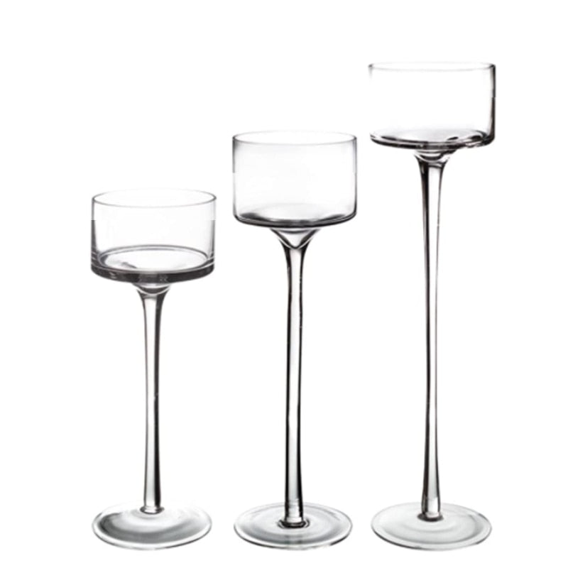 Tall Glass Candle Holder
