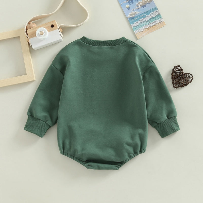 infant baby long sleeve crew neck jumpsuit