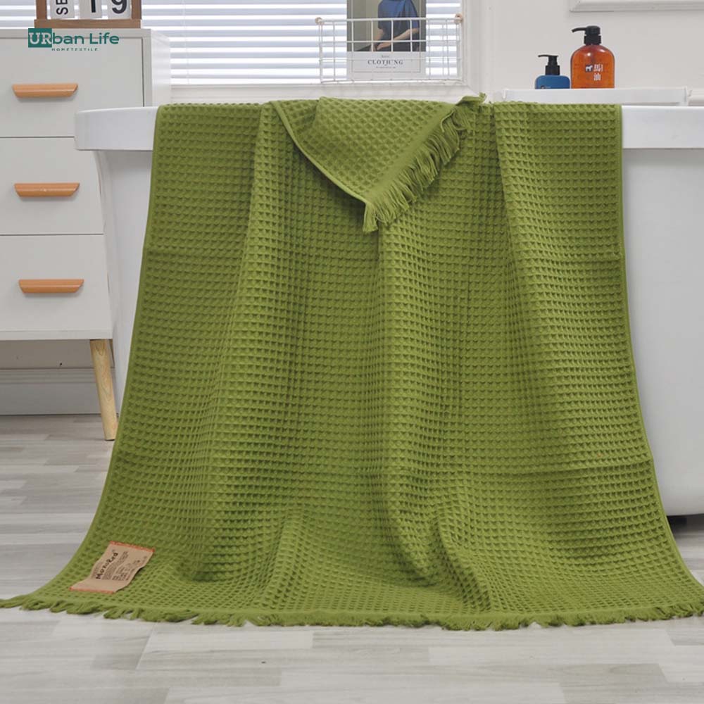 Waffle Honeycomb Tassel Shawl