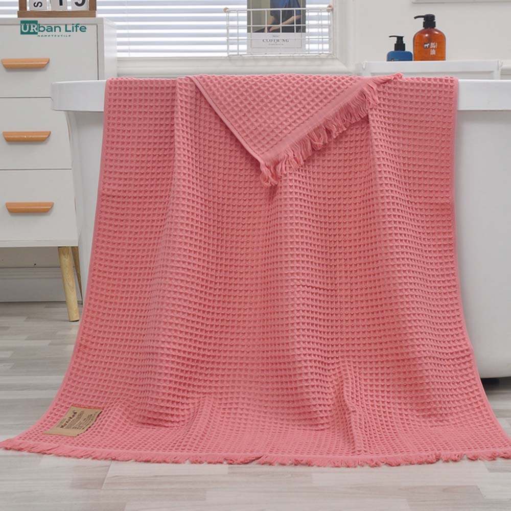 Waffle Honeycomb Tassel Shawl