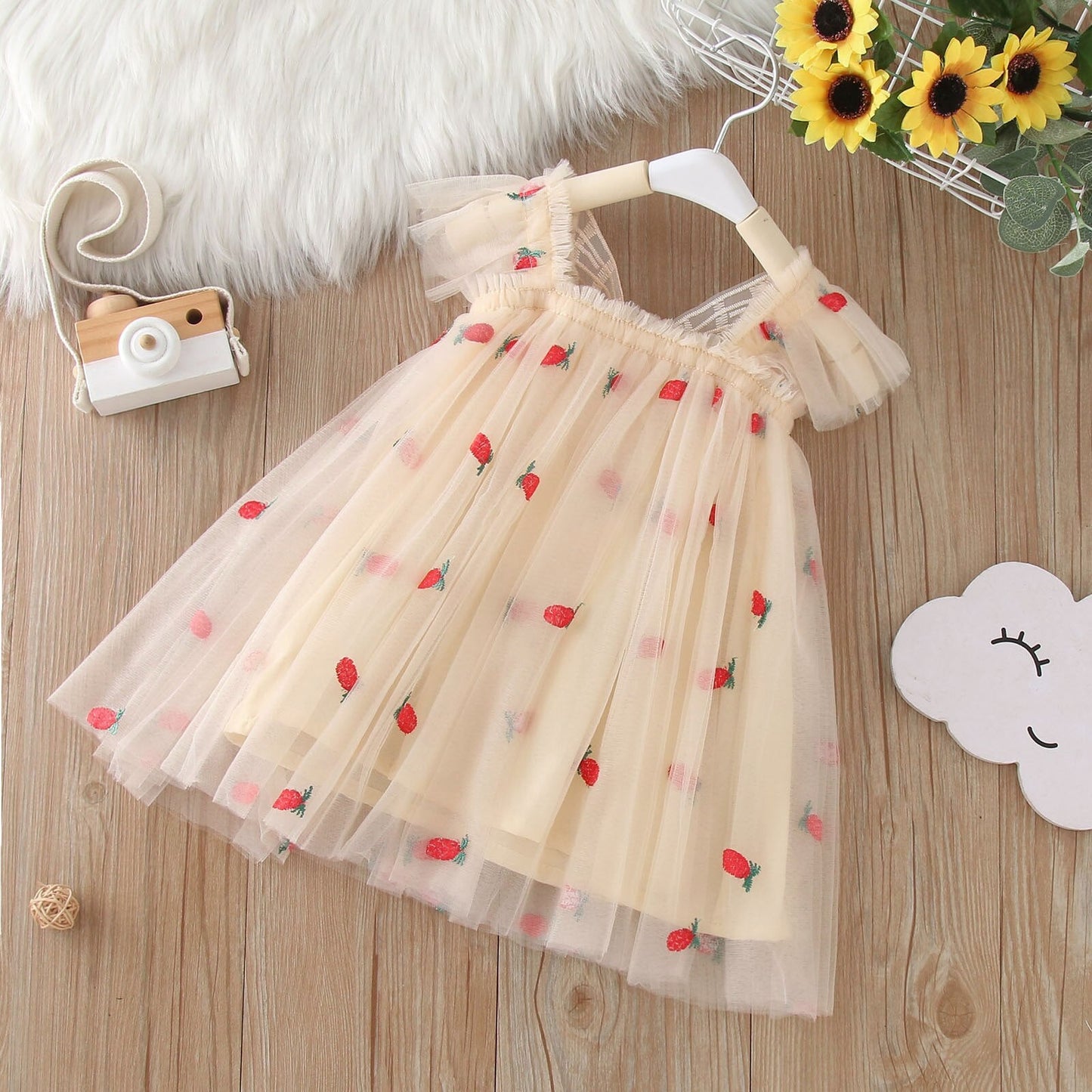 summer sleeveless daisy floral dresses