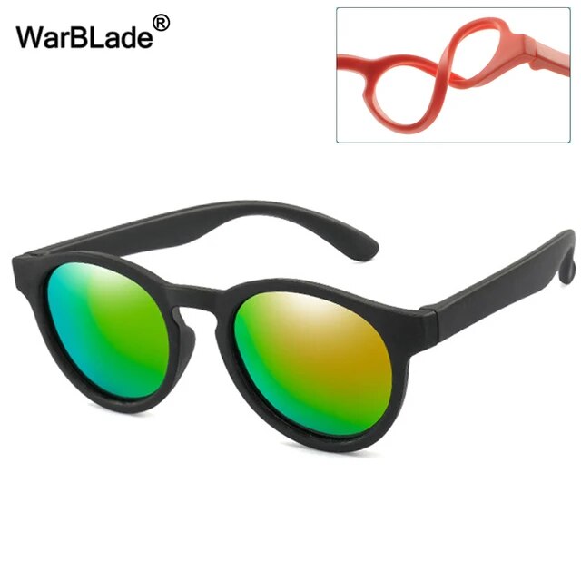round Polarized Kids Sunglasses Silicone Flexible Safety Children Sun Glasses Fashion Boys Girls Shades Eyewear UV400