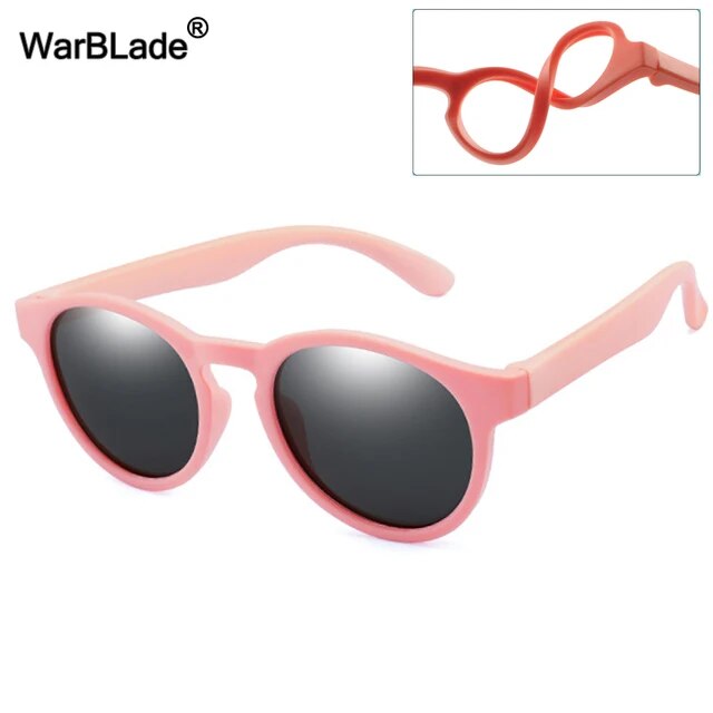round Polarized Kids Sunglasses Silicone Flexible Safety Children Sun Glasses Fashion Boys Girls Shades Eyewear UV400