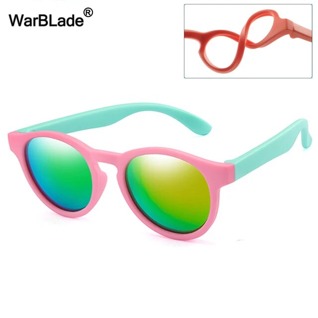 round Polarized Kids Sunglasses Silicone Flexible Safety Children Sun Glasses Fashion Boys Girls Shades Eyewear UV400