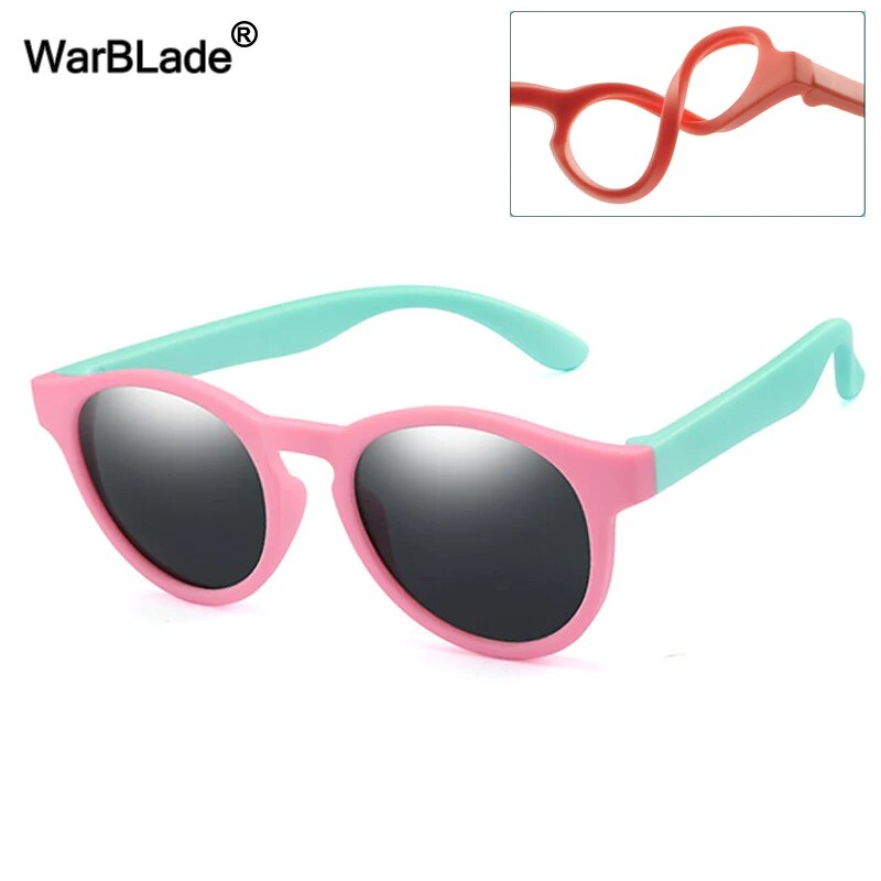round Polarized Kids Sunglasses Silicone Flexible Safety Children Sun Glasses Fashion Boys Girls Shades Eyewear UV400