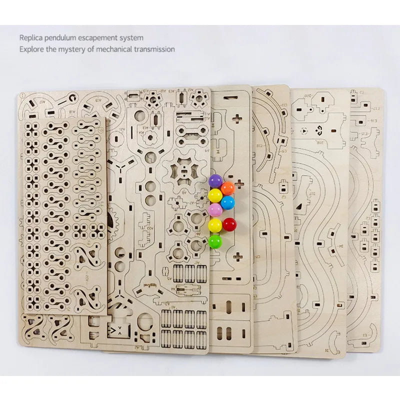 "Endless Fun 3D Marble Run Set - Build, Play and Learn with 335PCS Wooden Puzzle Maze - Perfect STEM Educational Toy for Kids and Adults"