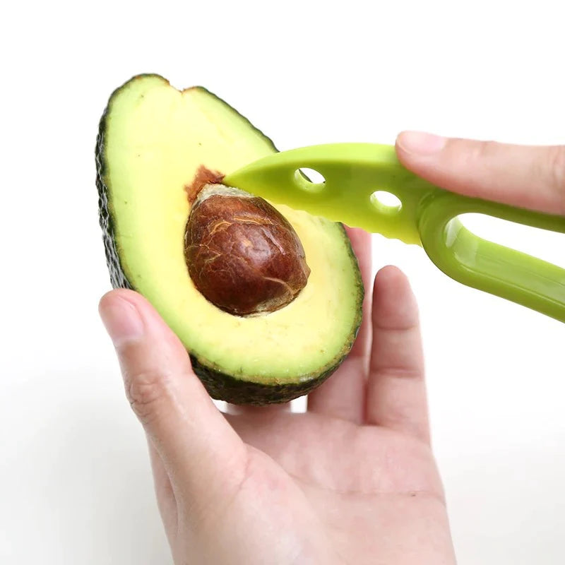 "Ultimate Avocado Tool: 3-in-1 Slicer, Corer, Butter Fruit Peeler - Perfect Kitchen Gadget for Hassle-Free Avocado Prep!"