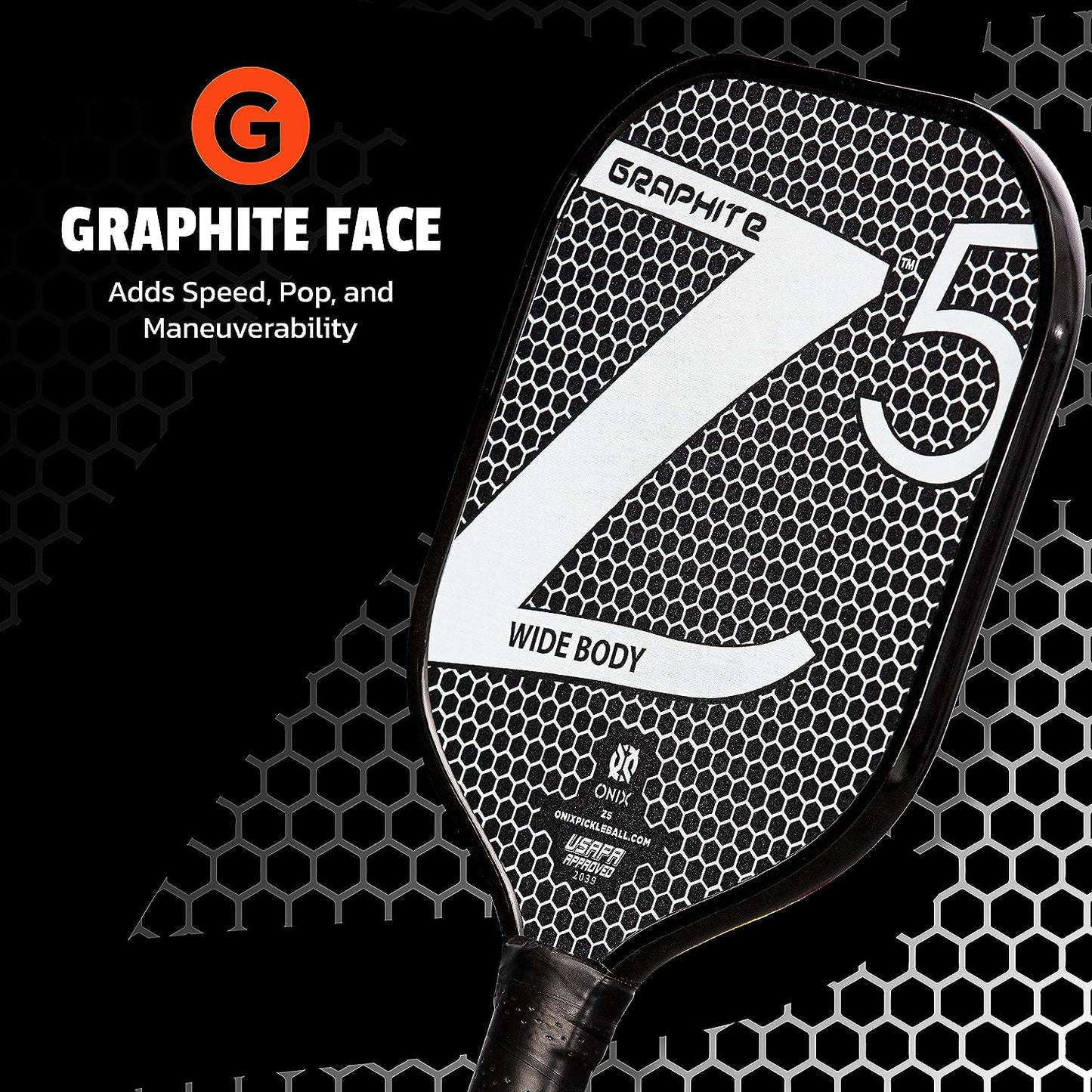 "Experience the Ultimate Performance with Graphite Z5 Pickleball Paddles - Lightweight, Durable and Comfortable Grip - Officially Approved by USA Pickleball"
