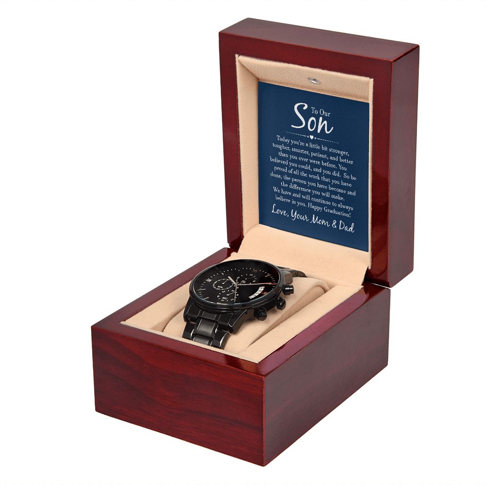 Black Chronograph Watch -