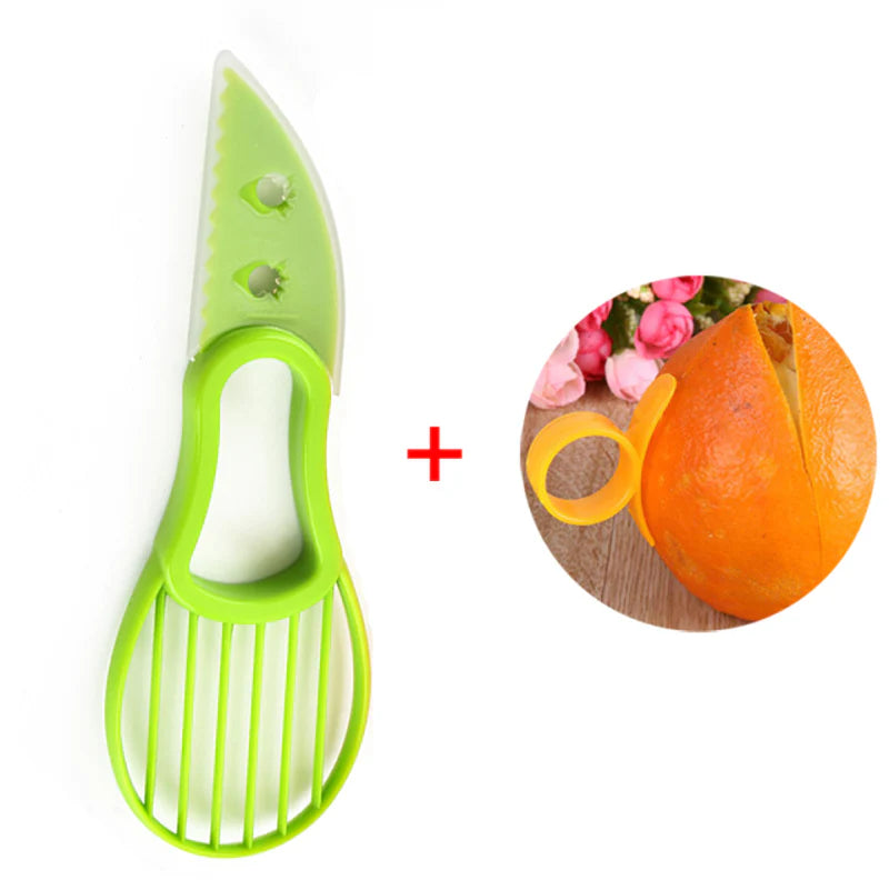 "Ultimate Avocado Tool: 3-in-1 Slicer, Corer, Butter Fruit Peeler - Perfect Kitchen Gadget for Hassle-Free Avocado Prep!"