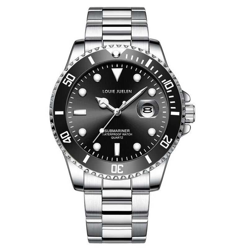 "Stylish Men's Night Light Watch with Solid Steel Belt - 2021's Hottest Fashion Calendar Timepiece!"