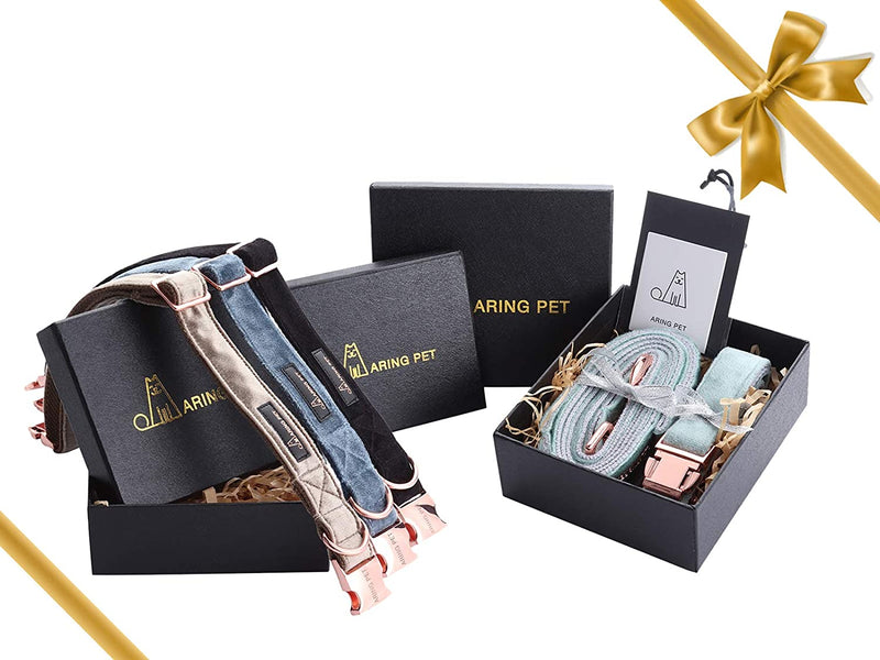 "Premium ARING Velvet Dog Collar and Leash Set - Soft, Comfy & Adjustable for Ultimate Canine Comfort!"