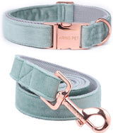 "Premium ARING Velvet Dog Collar and Leash Set - Soft, Comfy & Adjustable for Ultimate Canine Comfort!"