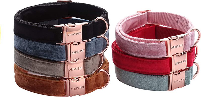 "Premium ARING Velvet Dog Collar and Leash Set - Soft, Comfy & Adjustable for Ultimate Canine Comfort!"