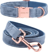 "Premium ARING Velvet Dog Collar and Leash Set - Soft, Comfy & Adjustable for Ultimate Canine Comfort!"