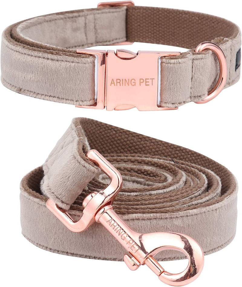"Premium ARING Velvet Dog Collar and Leash Set - Soft, Comfy & Adjustable for Ultimate Canine Comfort!"