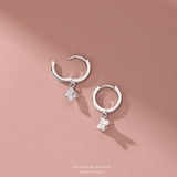 Sterling Silver Floral Hoop Earrings